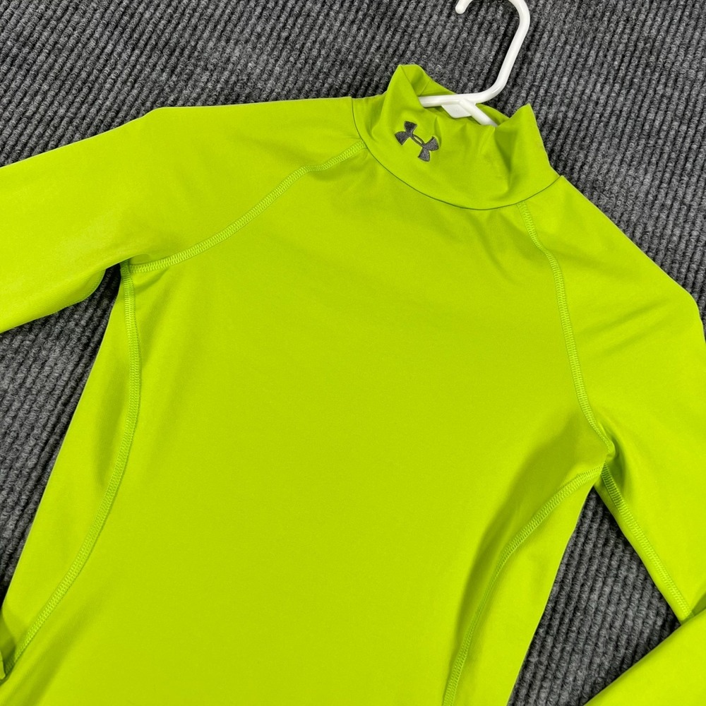 Under Armour Fitted Shirt Womens XS Extra Small Neon Green Cold Gear Long Sleeve